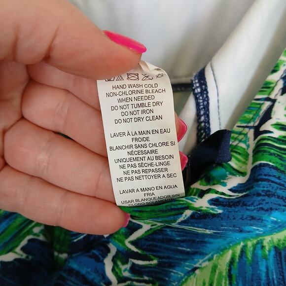 Chaps One Piece Swimsuit Women 22W Tropical Vacation Resort Island Coastal Beach - Picture 8 of 14